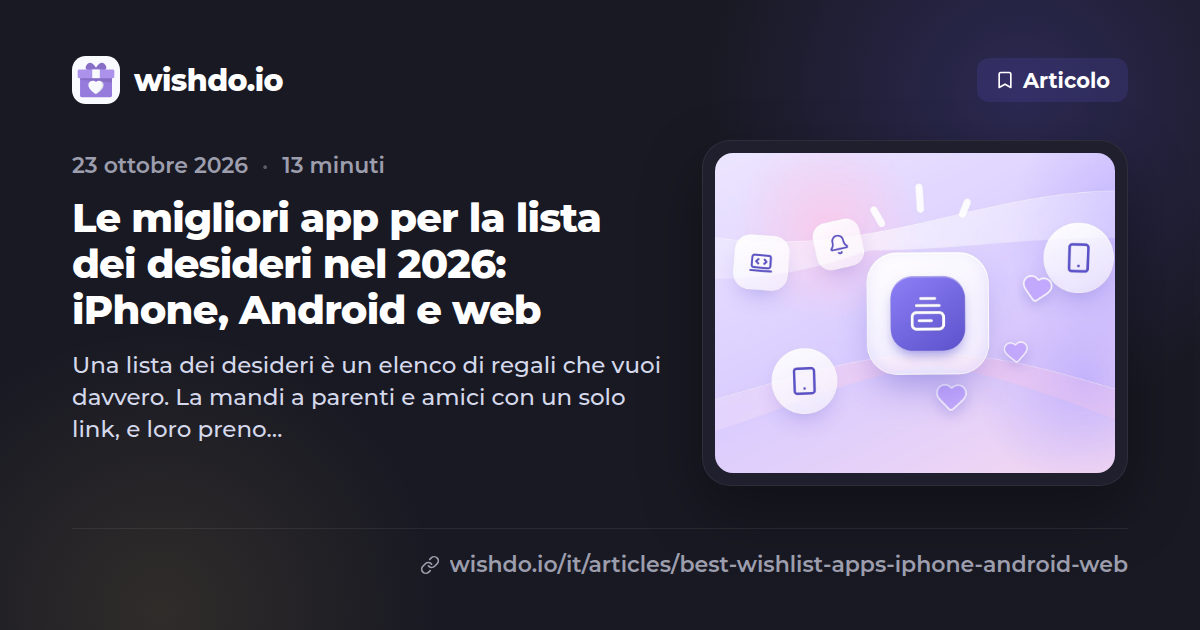 Migliori app lista dei desideri 2026: iPhone, Android e web