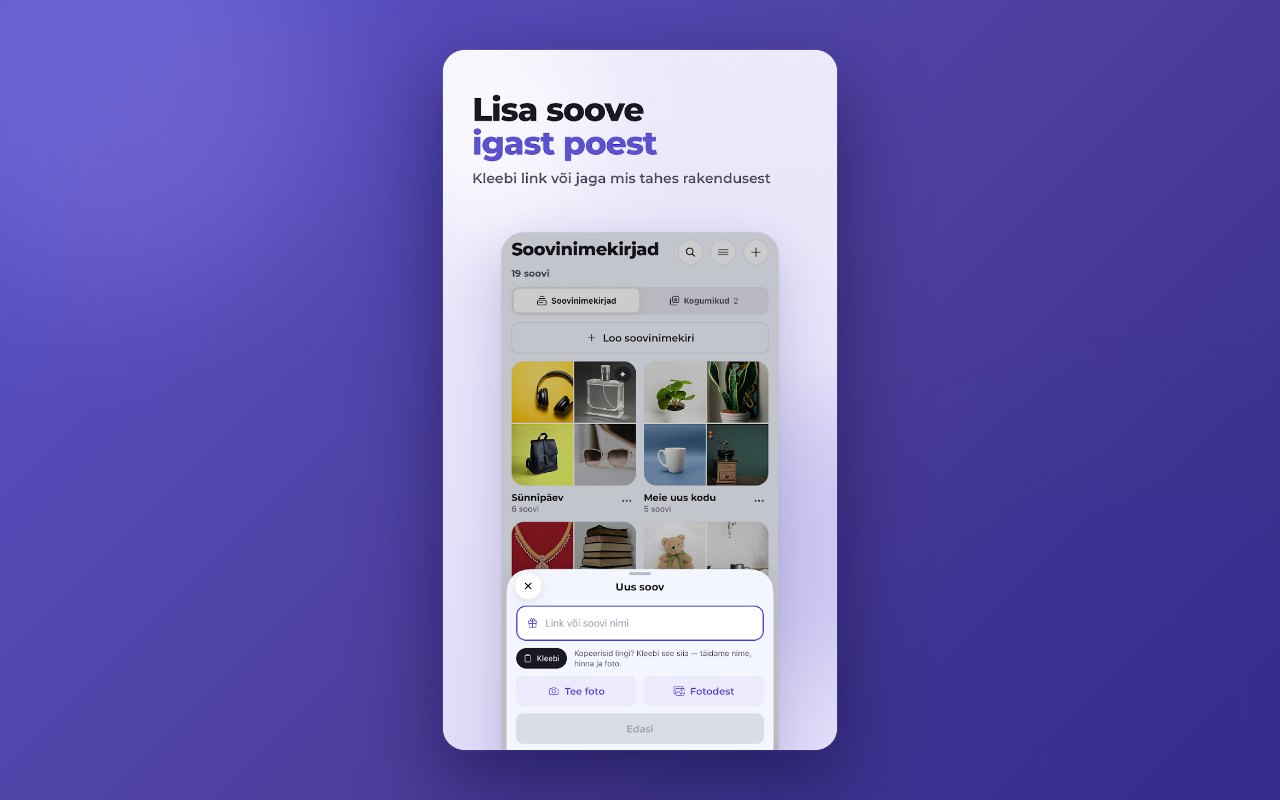 Uus soov: link ükskõik millisest poest, foto kaamerast või galeriist