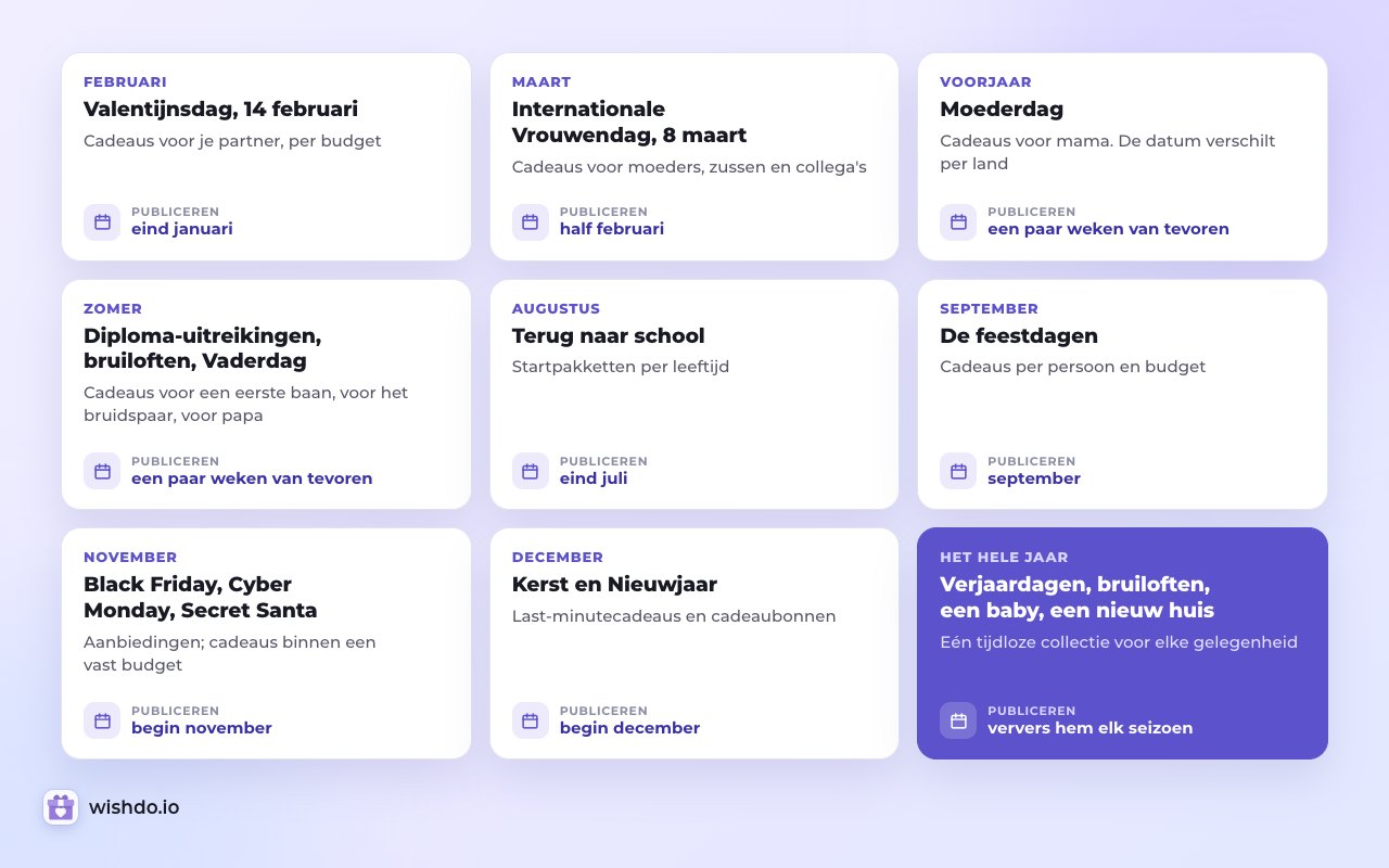 Een collectie voor elke gelegenheid, een paar weken voor de datum gepubliceerd