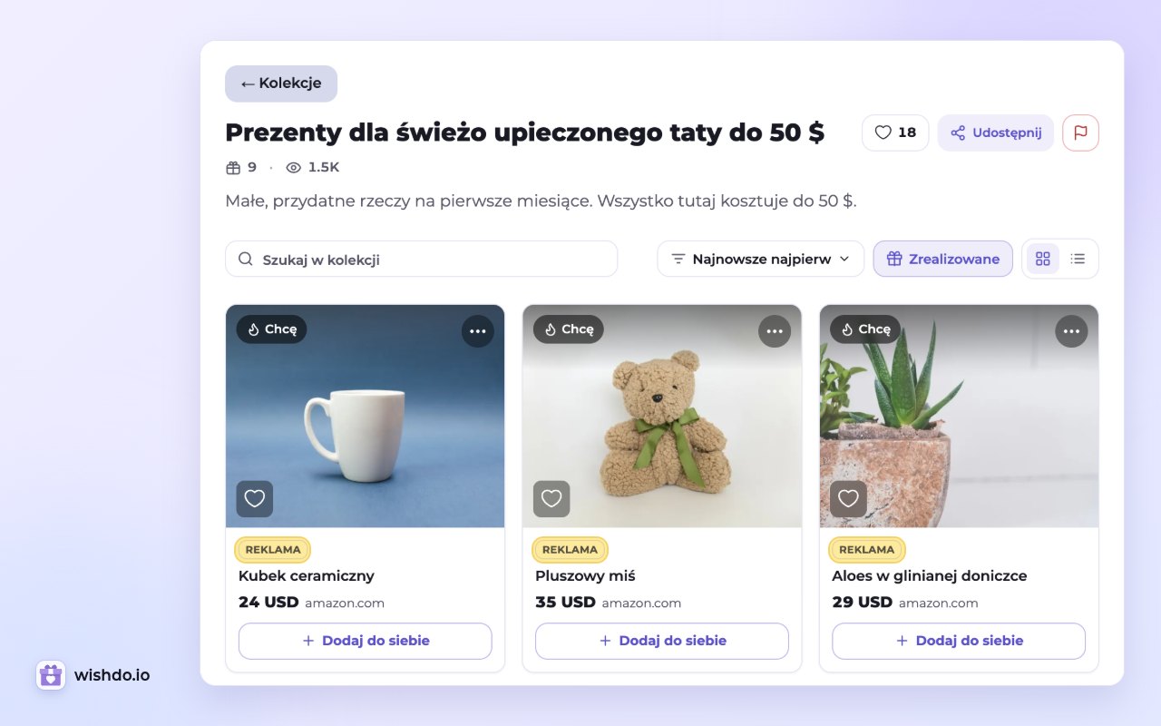 Publiczna kolekcja: każde życzenie z linkiem afiliacyjnym autora ma oznaczenie „Reklama”
