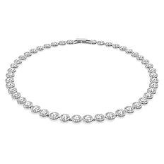 Colier Tennis Una Angelic, TДѓieturДѓ rotundДѓ, MДѓrime M, Alb, Placat cu rodiu