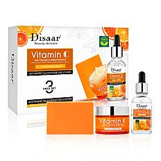 Disaar Vitamin C Hyaluronic Acid Skin Care Products 3in1 Set Soap Face Cream Face Serum Set Vitamin C Product for Skin Whitening