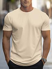 Manfinity Homme Tricou casual cu mГўnecДѓ scurtДѓ pentru bДѓrbaИ›i, culoare uni, cadou pentru iubit