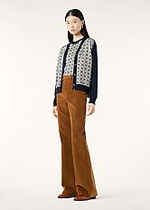 Mendoza Cardigan Cashmere Blue Navy/Ivory/Green/Red | Loro Piana SE