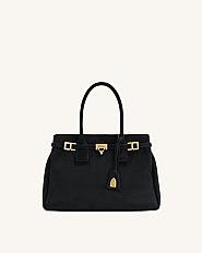 Miley Belt Embellished Tote Bag - Black