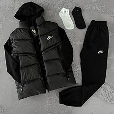 Жіночий спортивний костюм Найк Nike 5в1: жилет, зіп худі, штани та 2 пари шкарпеток | S