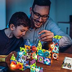 Blocuri magnetice cu lumina LightMag 75 piese IdealSTOR