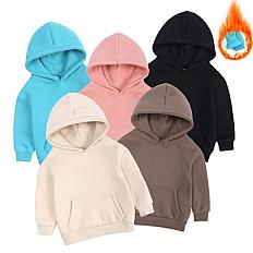 Children Hoodies Autumn and Winter Boys Sportswear Toddler Teen Thickened Tops Cotton Fleece Girls Pullover Kids Clothing 90cm grey