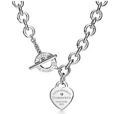 Collier Plaque Cœur en argent 925 millièmes et diamant. Medium