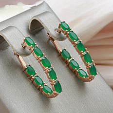 18k Golden Plated Style Long Earrings, Synthetic Zirconia, Copper Base, Vintage , Ideal For Wedding Bride, Party, Valentine's Day Gift, All