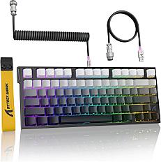 Amazon.com: ATTACK SHARK R82HE 75% Rapid Trigger Mechanical Gaming Keyboard Wired,Hall Effect Magnetic Switch,Adjustable Actuation Esports,8KHz Polling Rate,0.08ms Latency with C01 Ultra RGB Cable (Moonlight) : Electronics
