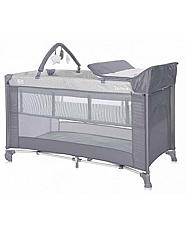 Бебешка кошара на 2 нива Lorelli - Torino Plus, Grey striped elements